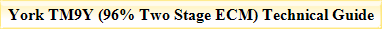 York TM9Y (95% Two Stage ECM) Technical Guide