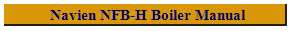 Navien NFB-H Boiler Manual