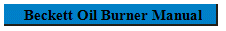 Beckett Oil Burner Manual